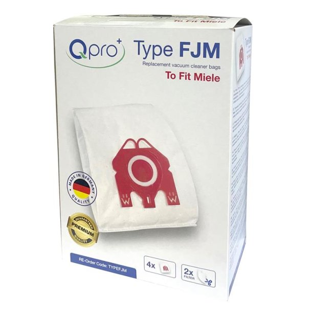 Miele FJM fleece pose (4 stk.) + forfilter + microfilter Qpro uorg.