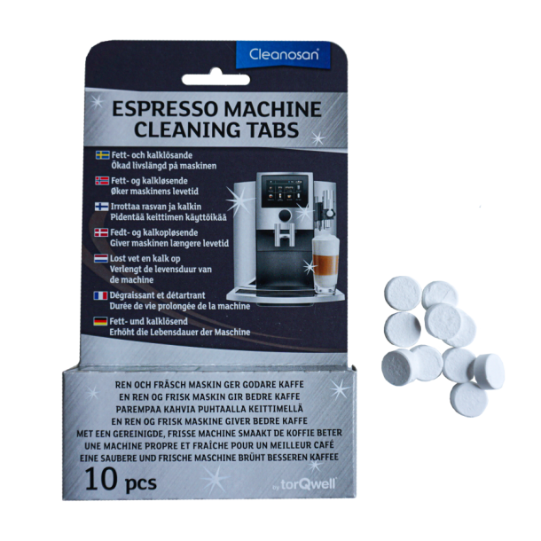 Cleanosan Espresso maskine rense og afkalker tabs 10 stk